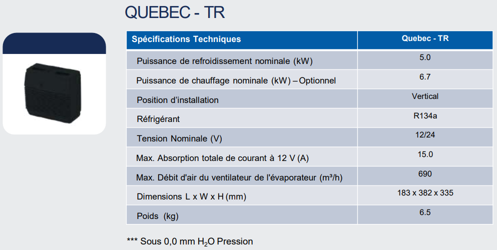 Evaporateur QUEBEC - TR