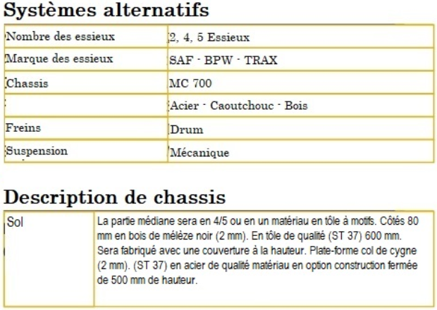 Semi remorque surbaissée